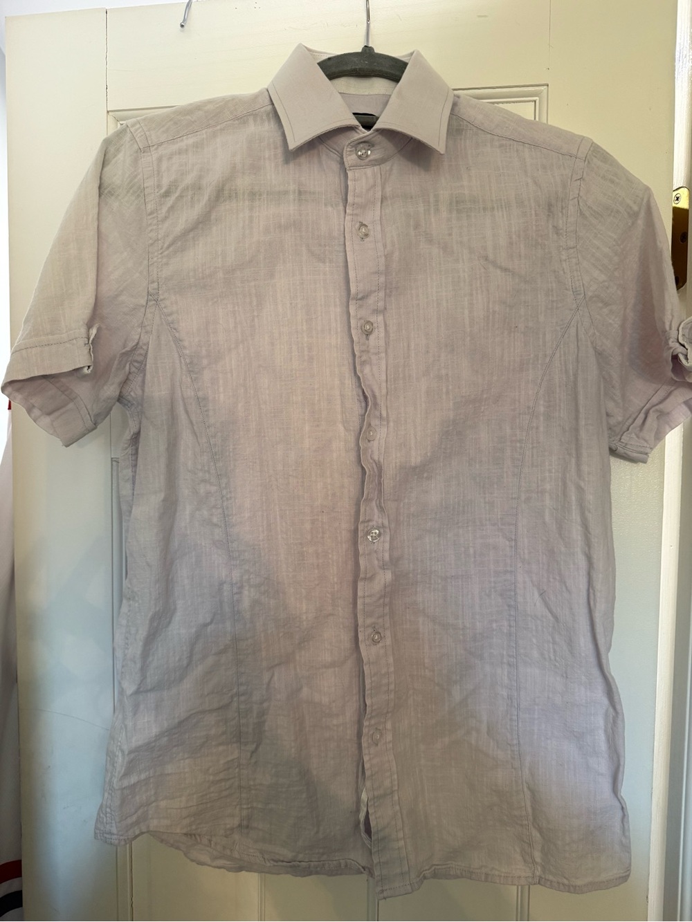 Men's Short-Sleeve Casual Button-Down Shirt - Light Lavender